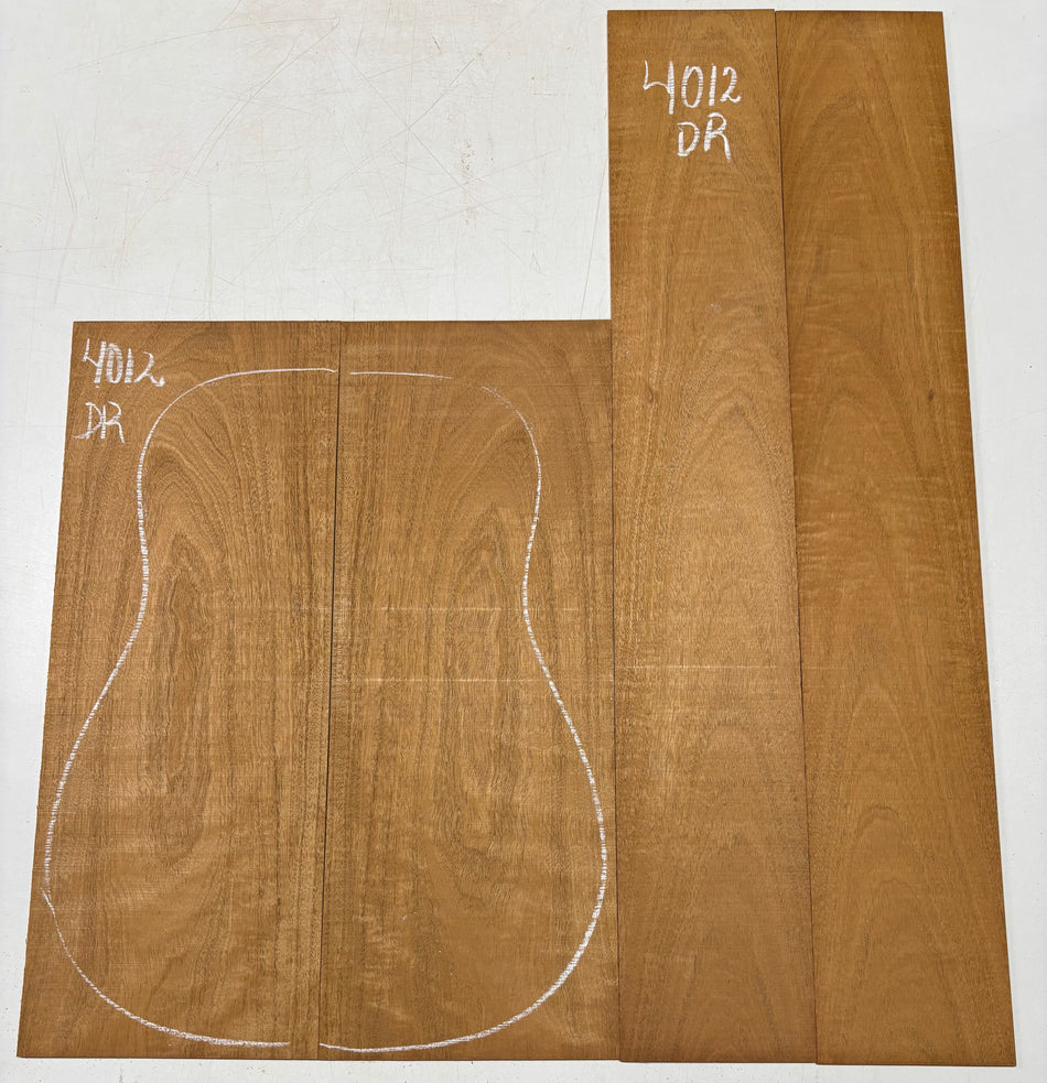 Flame Genuine Mahogany Dreadnought Guitar Back & Side Set #4012