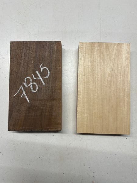 2 Pack, 2 Species Walnut + Basswood Lumber Board Blanks 9-1/2"x5-1/2"x2"#7845 - Exotic Wood Zone