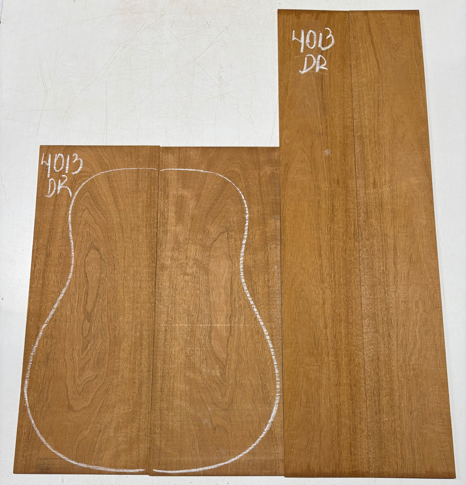 Flame Genuine Mahogany Dreadnought Guitar Back & Side Set #4013