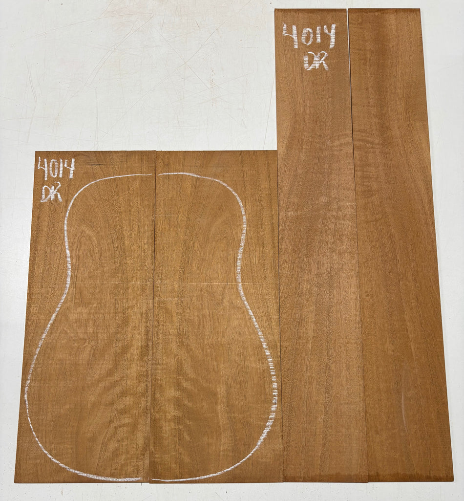 Flame Genuine Mahogany Dreadnought Guitar Back & Side Set #4014