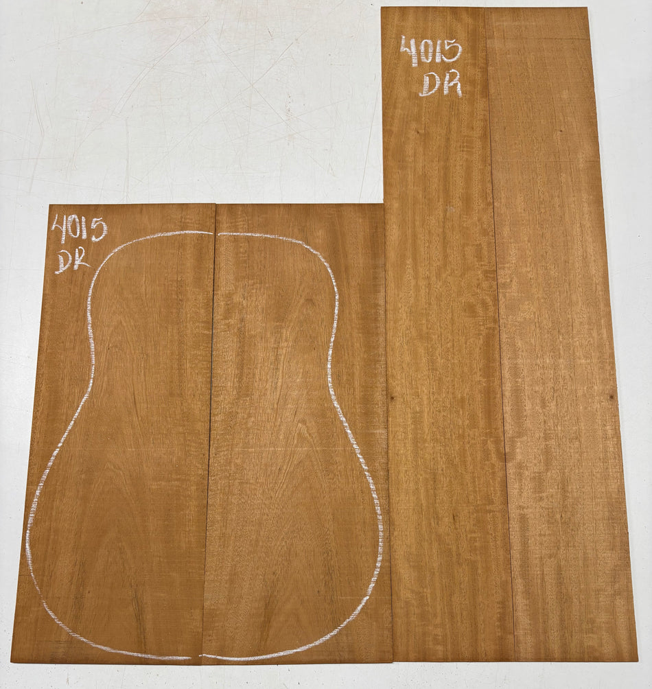 Flame Genuine Mahogany Dreadnought Guitar Back & Side Set #4015