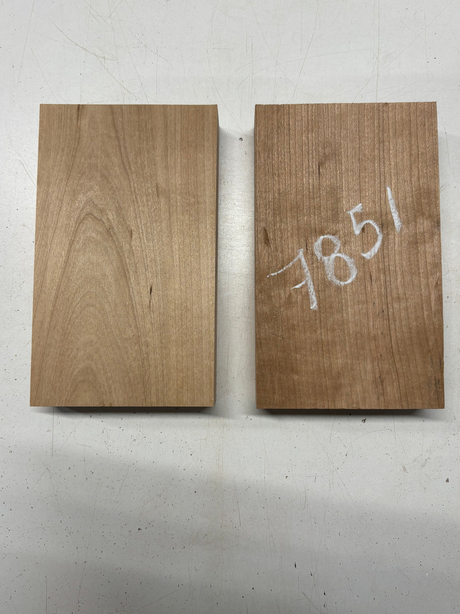 2 Pack, 2 Species Red Alder + Cherry Lumber Board Blanks 9"x5-1/2"x1-7/8" #7851 - Exotic Wood Zone
