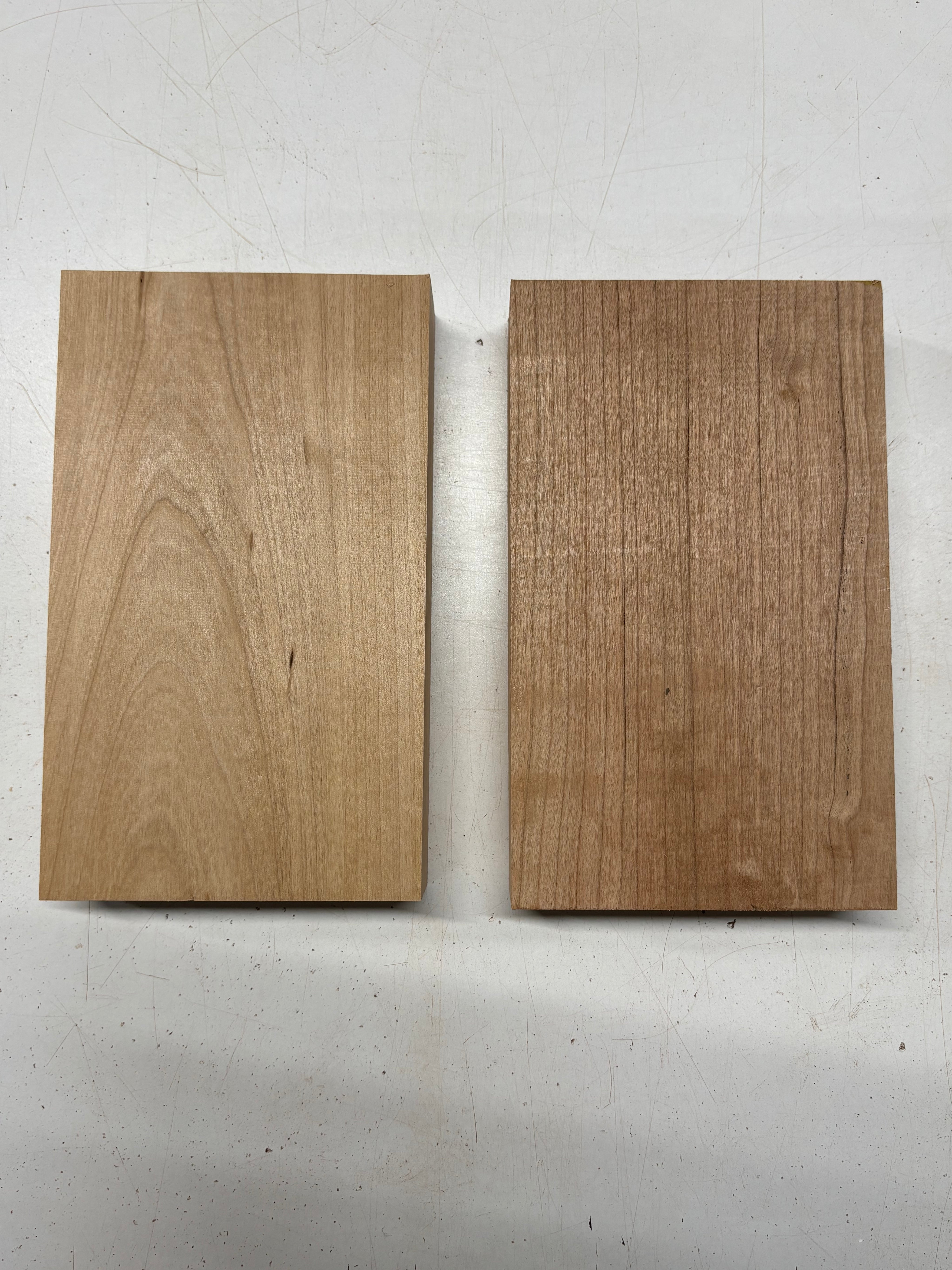 2 Pack, 2 Species Red Alder + Cherry Lumber Board Blanks 9"x5-1/2"x1-7/8" #7851 - Exotic Wood Zone