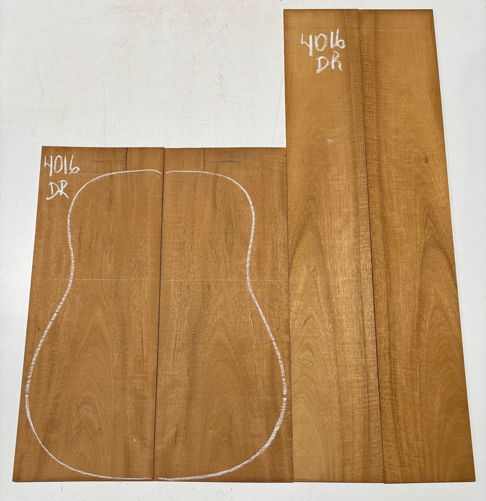 Flame Genuine Mahogany Dreadnought Guitar Back & Side Set #4016