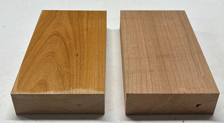 2 Pack, 2 Species Red Alder + Cherry Lumber Board Blanks 9"x5-1/2"x1-7/8" #7851 - Exotic Wood Zone