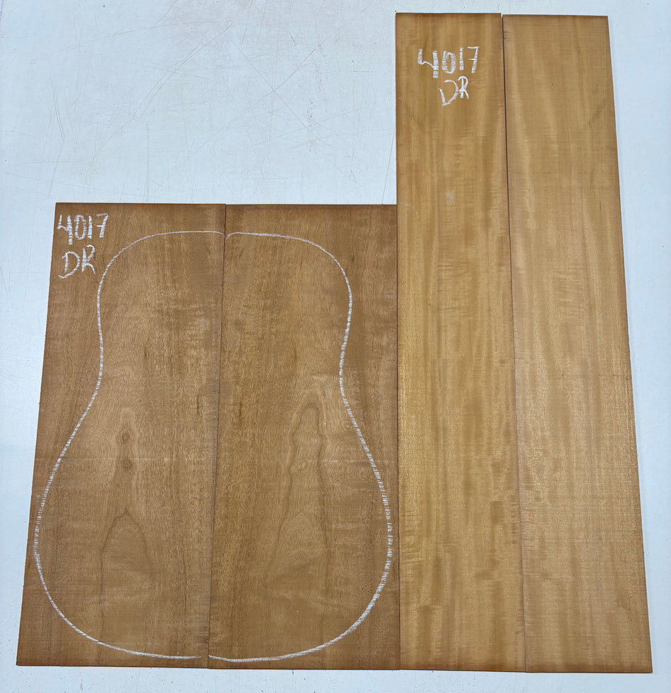 Flame Genuine Mahogany Dreadnought Guitar Back & Side Set #4017