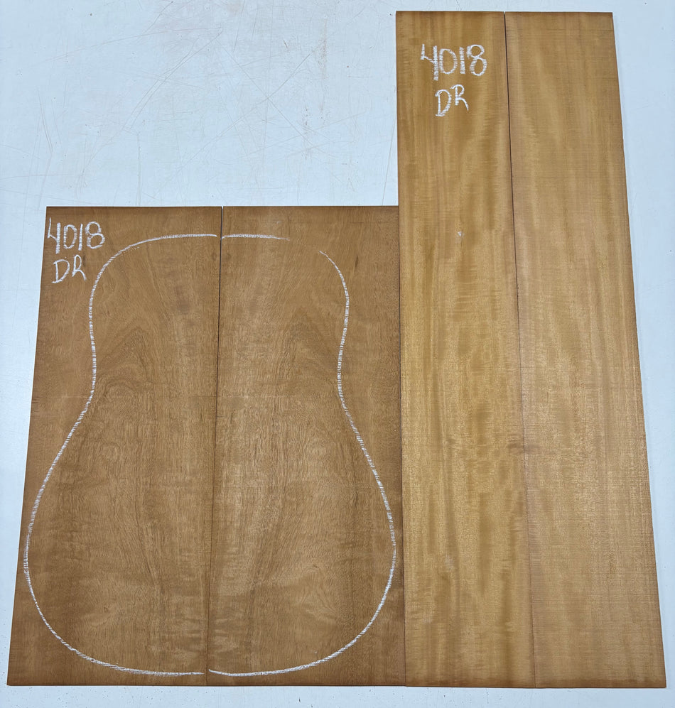 Flame Genuine Mahogany Dreadnought Guitar Back & Side Set #4018