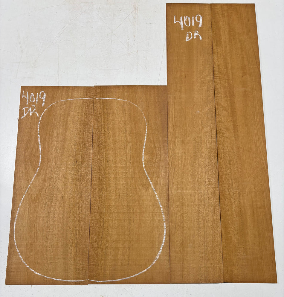 Flame Genuine Mahogany Dreadnought Guitar Back & Side Set #4019