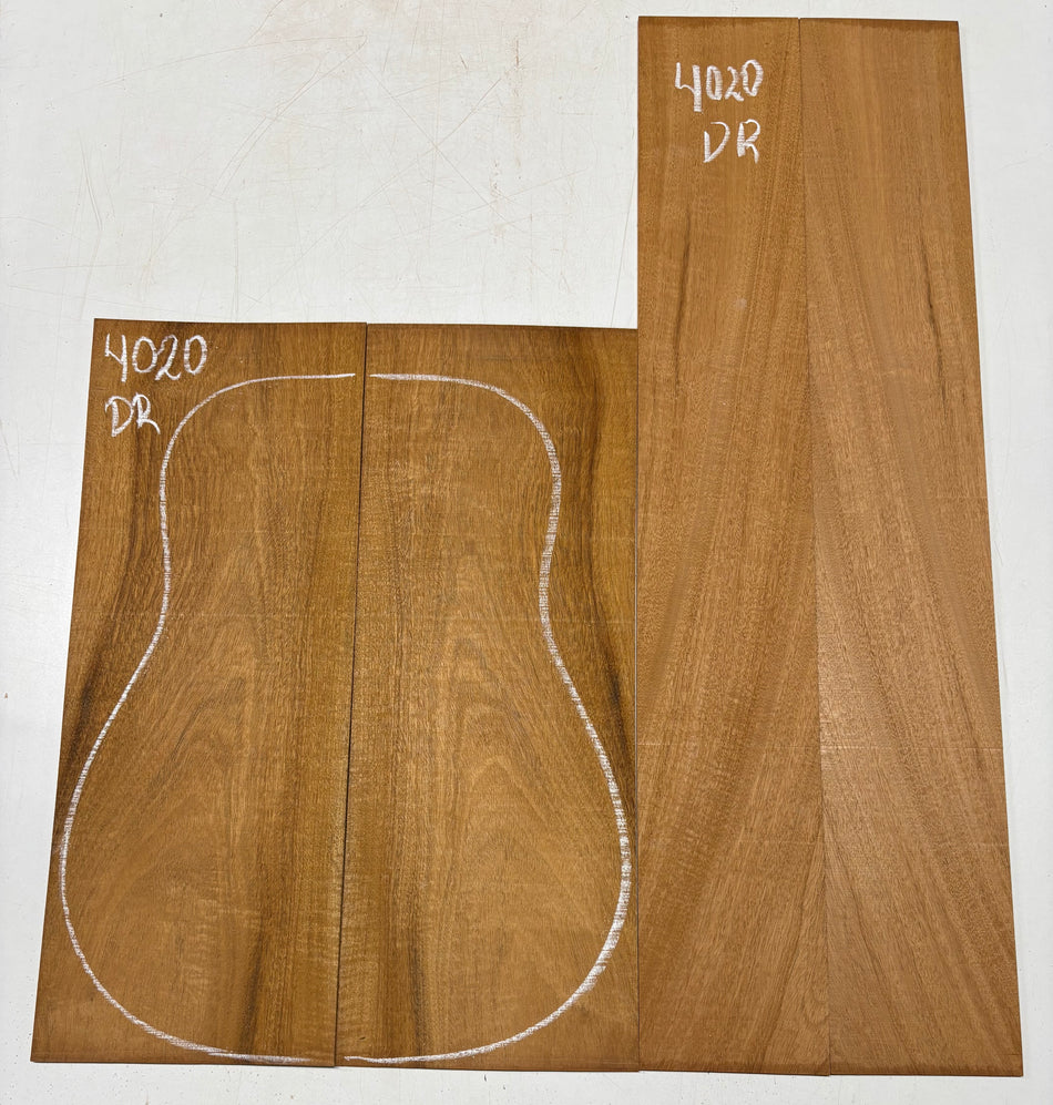 Flame Genuine Mahogany Dreadnought Guitar Back & Side Set #4020