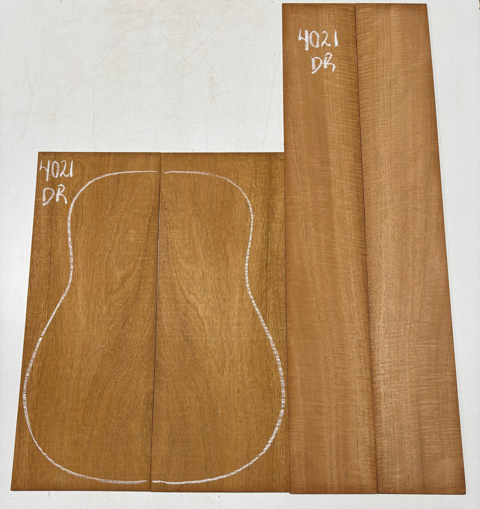 Flame Genuine Mahogany Dreadnought Guitar Back & Side Set #4021