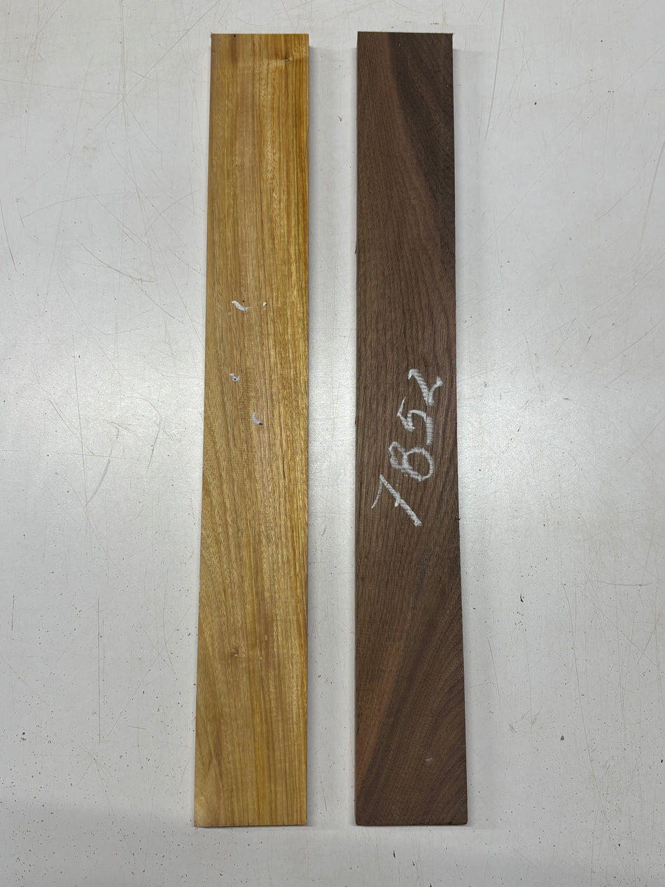 2 Pack, 2 Species Black Walnut + Canarywood Thin Stock Lumber 23"x2-7/8"x5/8" #7852 - Exotic Wood Zone