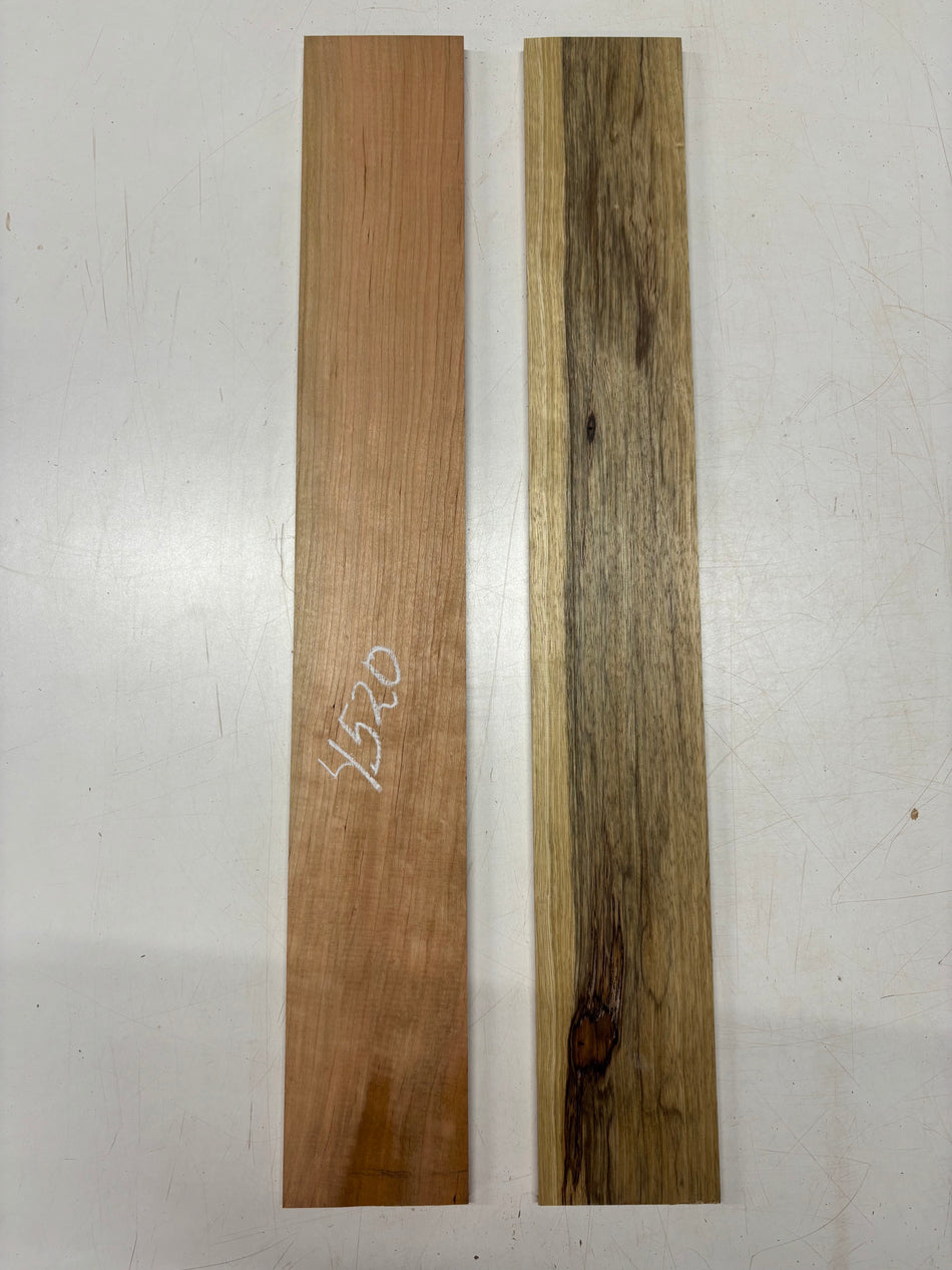 2 Pack, 2 Species, Cherry + Black Limba Thin Stock Lumber 31" x 4-1/2" x 1/2"#4520