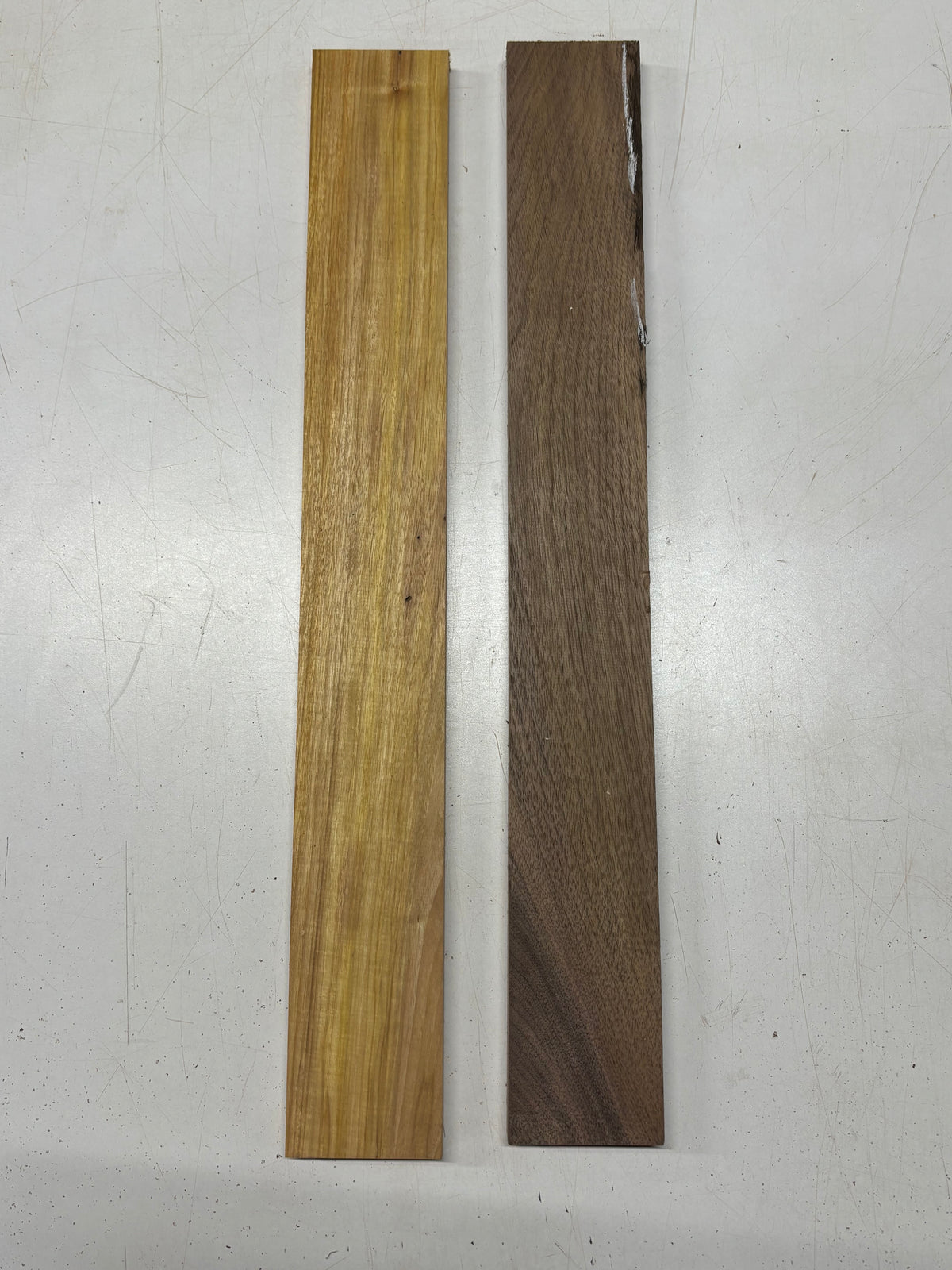 2 Pack, 2 Species Black Walnut + Canarywood Thin Stock Lumber 23"x2-7/8"x5/8" #7852 - Exotic Wood Zone