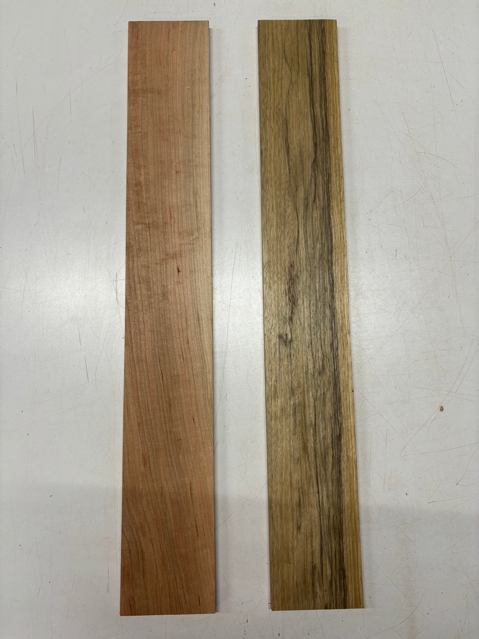 2 Pack, 2 Species, Cherry + Black Limba Thin Stock Lumber 31" x 4-1/2" x 1/2"#4520