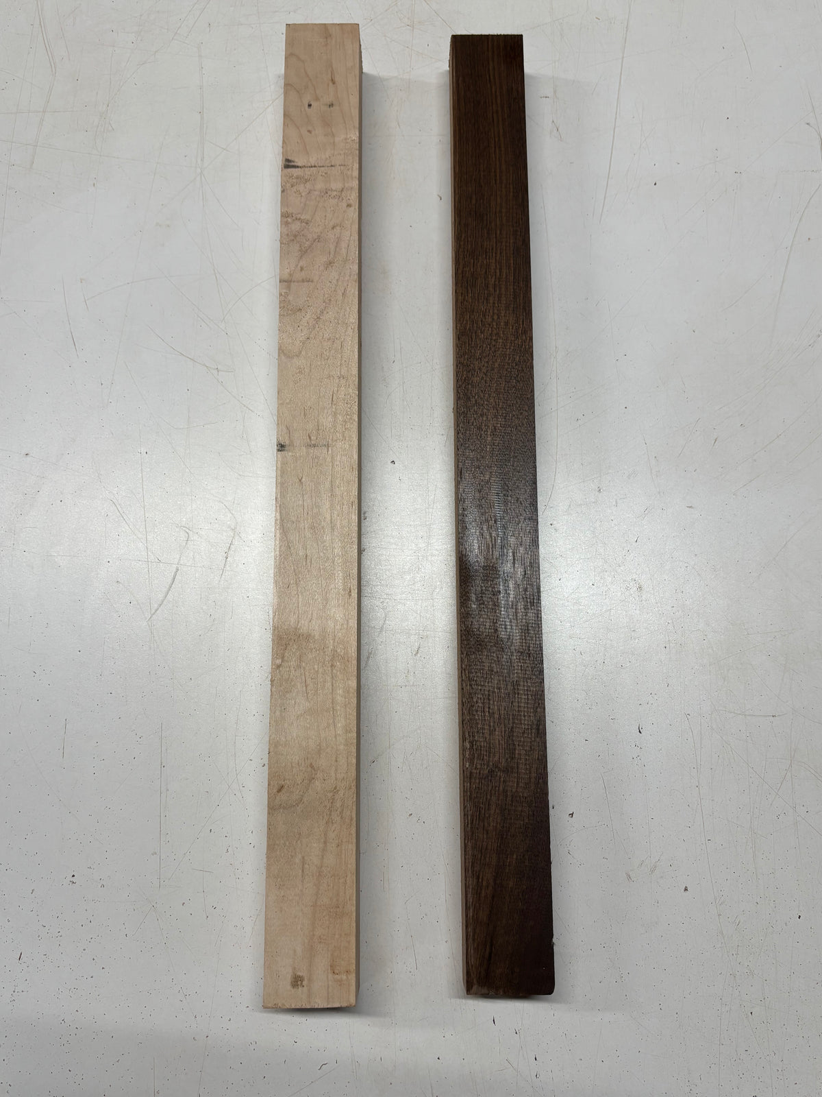 2 Pack, 2 Species Hard Maple + Walnut Thin Stock Lumber  Maple ; 25"x2"x1-7/8" ,  Walnut : 25"x2"x1-1/2" #7853 - Exotic Wood Zone