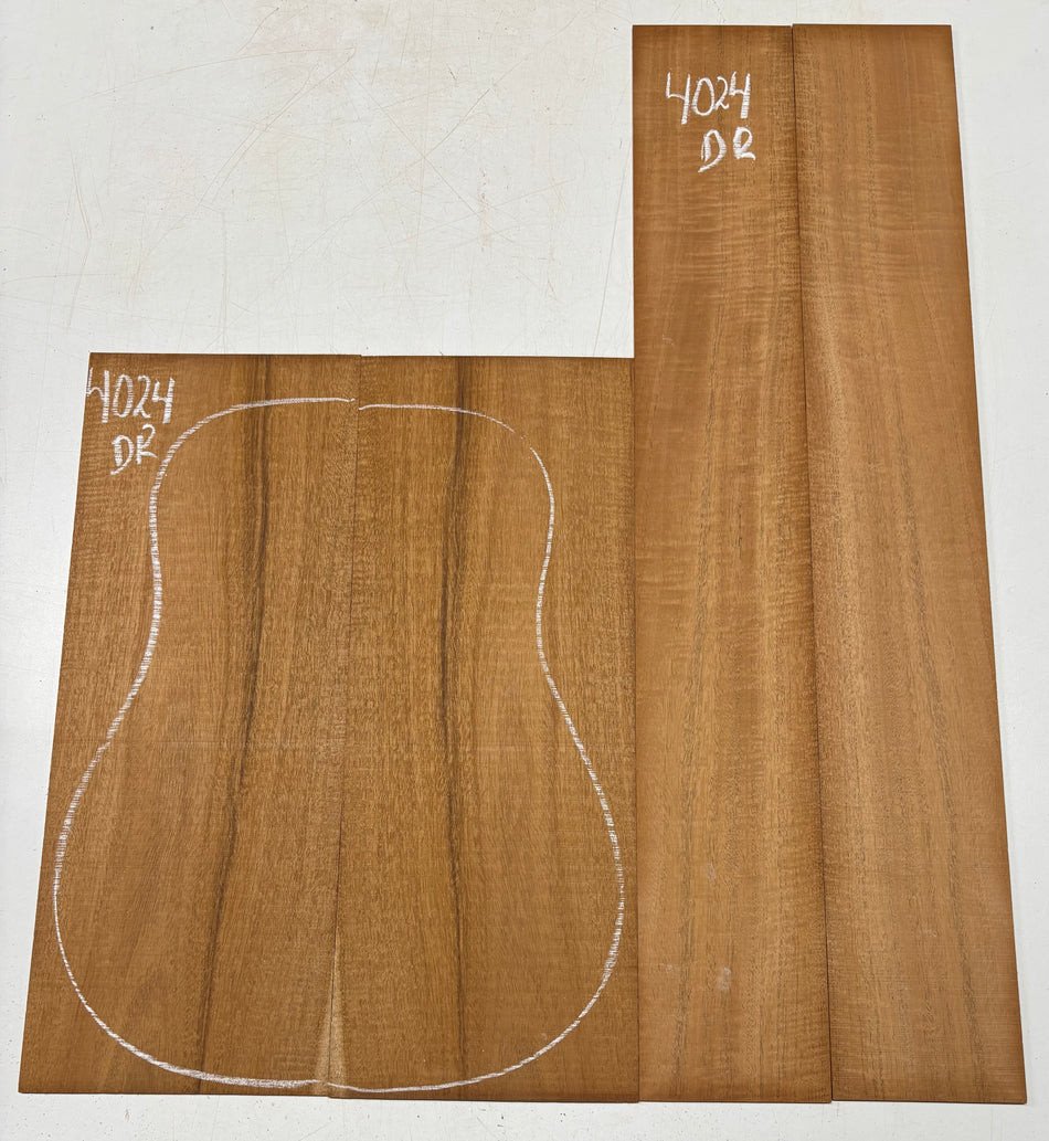 Flame Genuine Mahogany Dreadnought Guitar Back & Side Set #4024