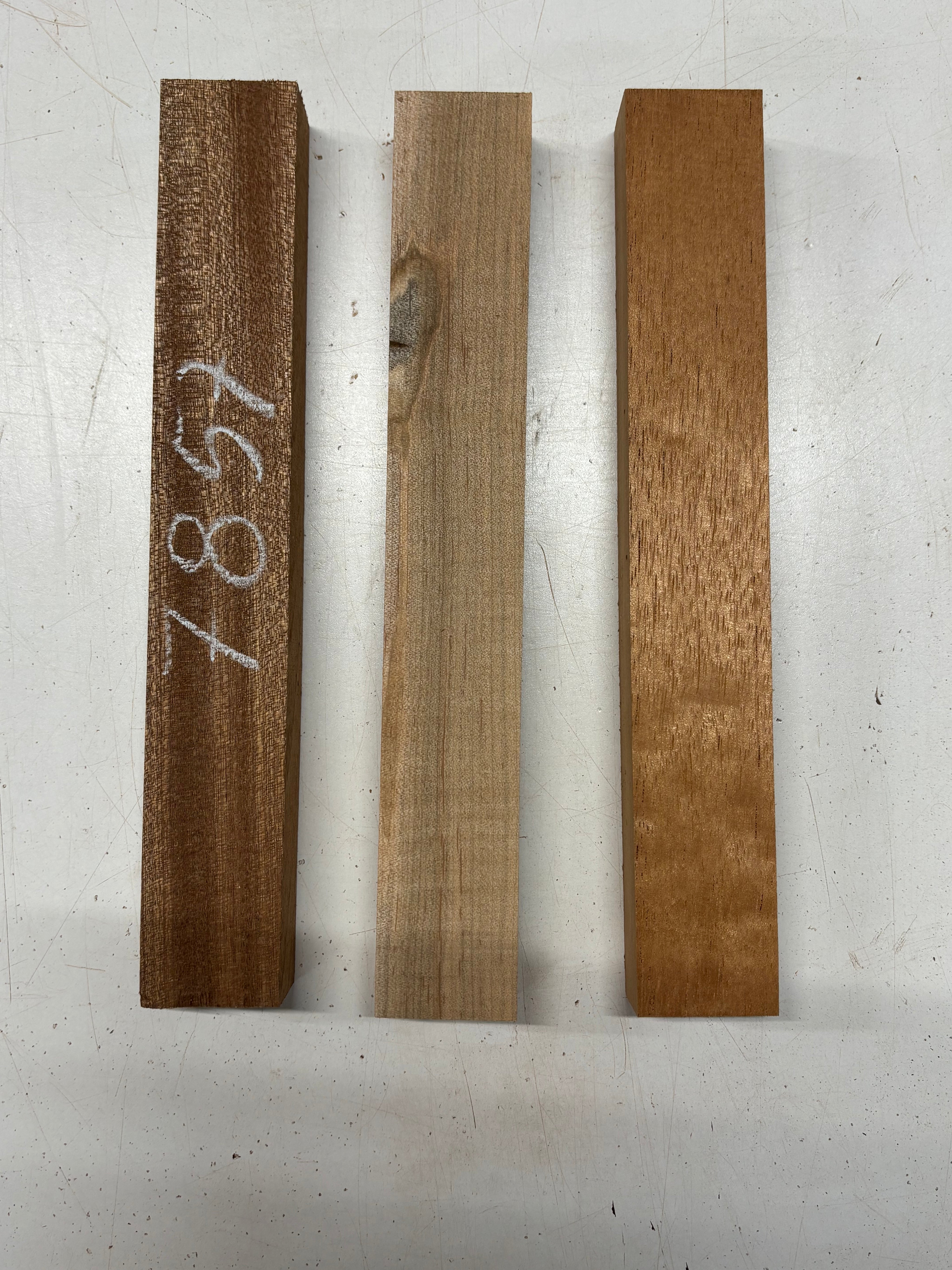 3 Pack, 3 Species Sapele + Ambrosia Maple + Spanish Cedar Thin Stock Lumber 12"x1-3/4"x1-1/4" #7857 - Exotic Wood Zone