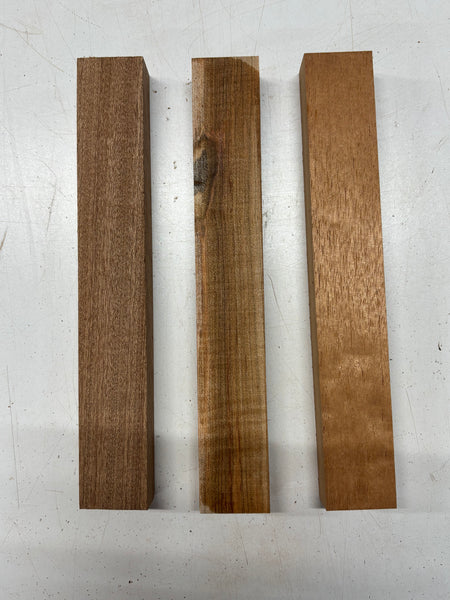 3 Pack, 3 Species Sapele + Ambrosia Maple + Spanish Cedar Thin Stock Lumber 12"x1-3/4"x1-1/4" #7857 - Exotic Wood Zone