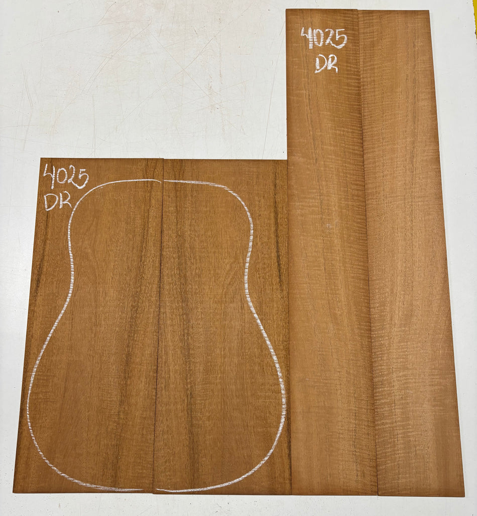 Flame Genuine Mahogany Dreadnought Guitar Back & Side Set #4025