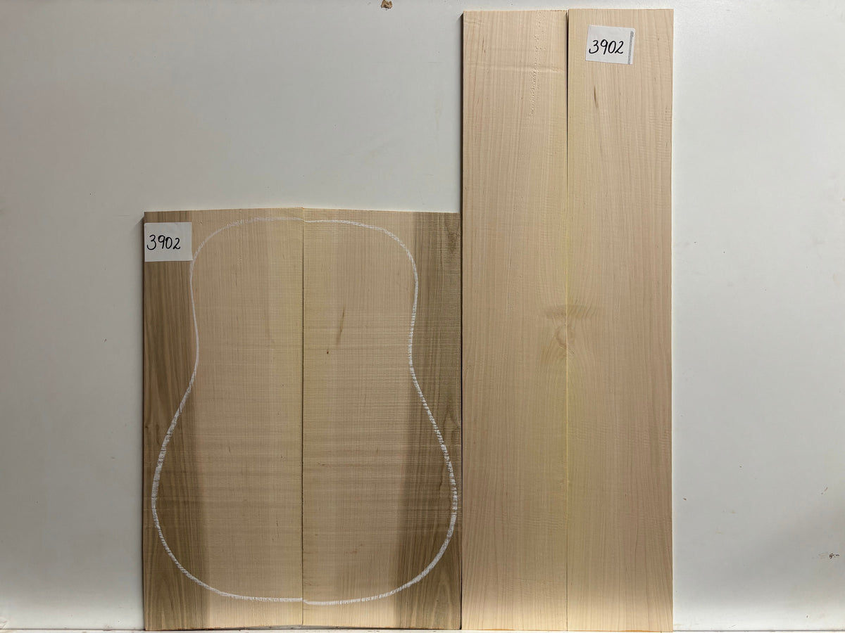 Flame Ambrosia Maple AAAA Grade Dreadnought Guitar Back and Side Set #3902 Exotic Wood Zone 