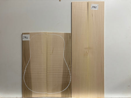 Flame Ambrosia Maple AAAA Grade Dreadnought Guitar Back and Side Set #3902 Exotic Wood Zone 