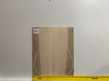 Flame Ambrosia Maple AAAA Grade Dreadnought Guitar Back and Side Set #3902 Exotic Wood Zone 