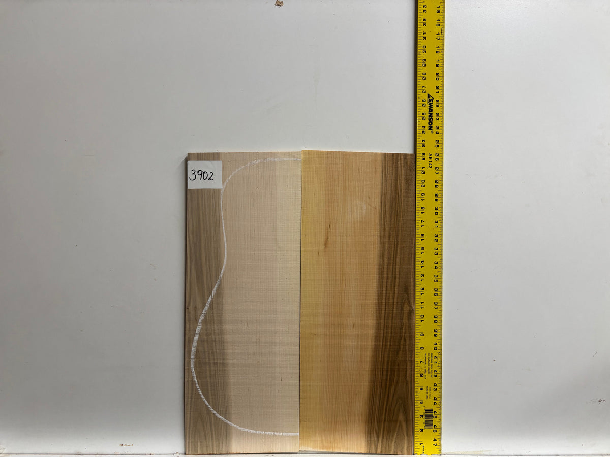 Flame Ambrosia Maple AAAA Grade Dreadnought Guitar Back and Side Set #3902 Exotic Wood Zone 