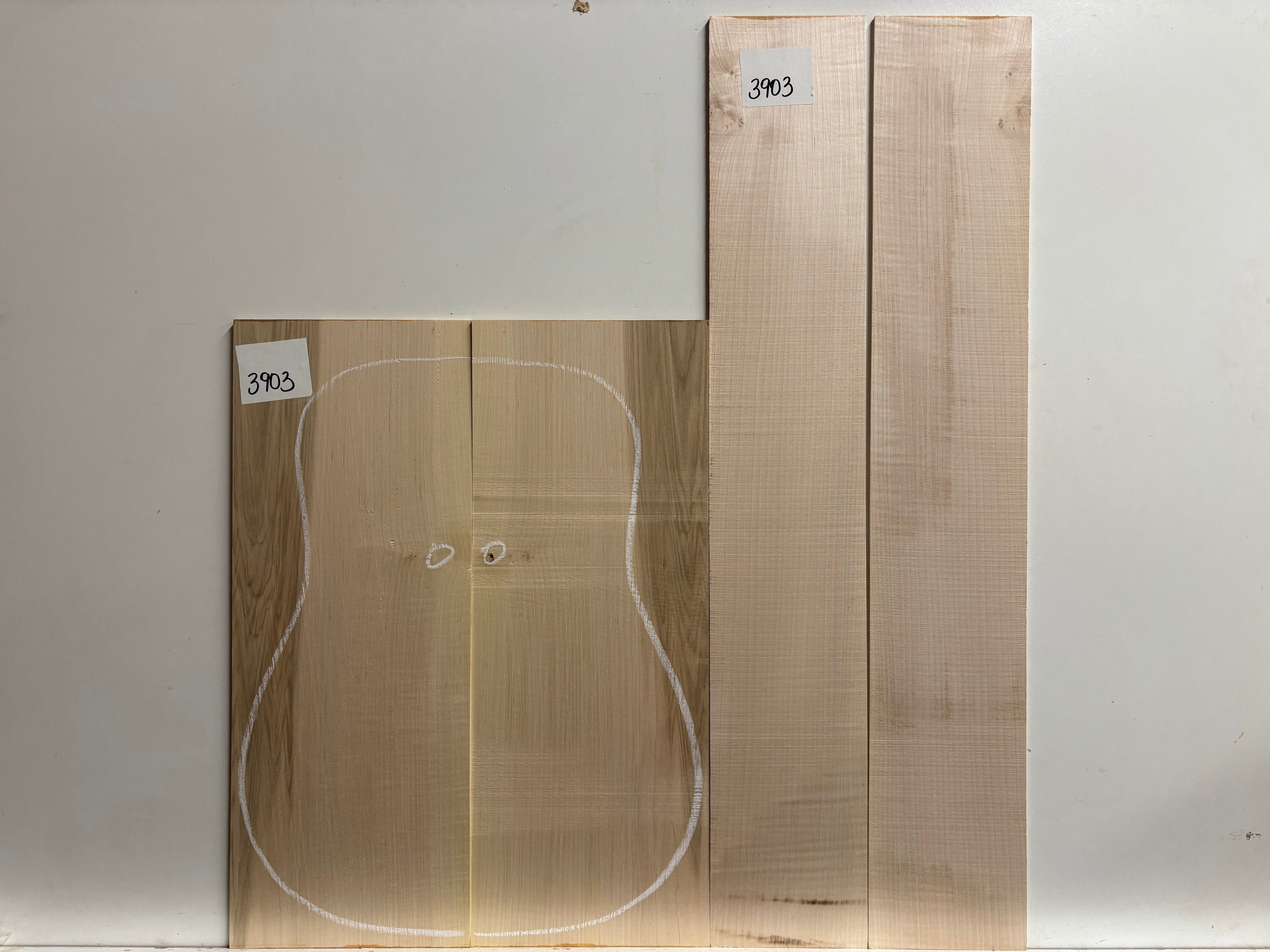 Flame Ambrosia Maple AAAA Grade Dreadnought Guitar Back and Side Set #3903 Exotic Wood Zone 