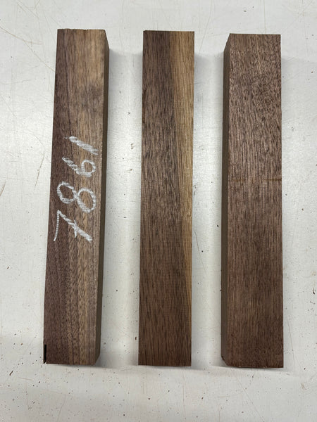 3 Pack, Black Walnut Thin Stock Lumber 12"x1-7/8"x1-5/8" #7861 - Exotic Wood Zone