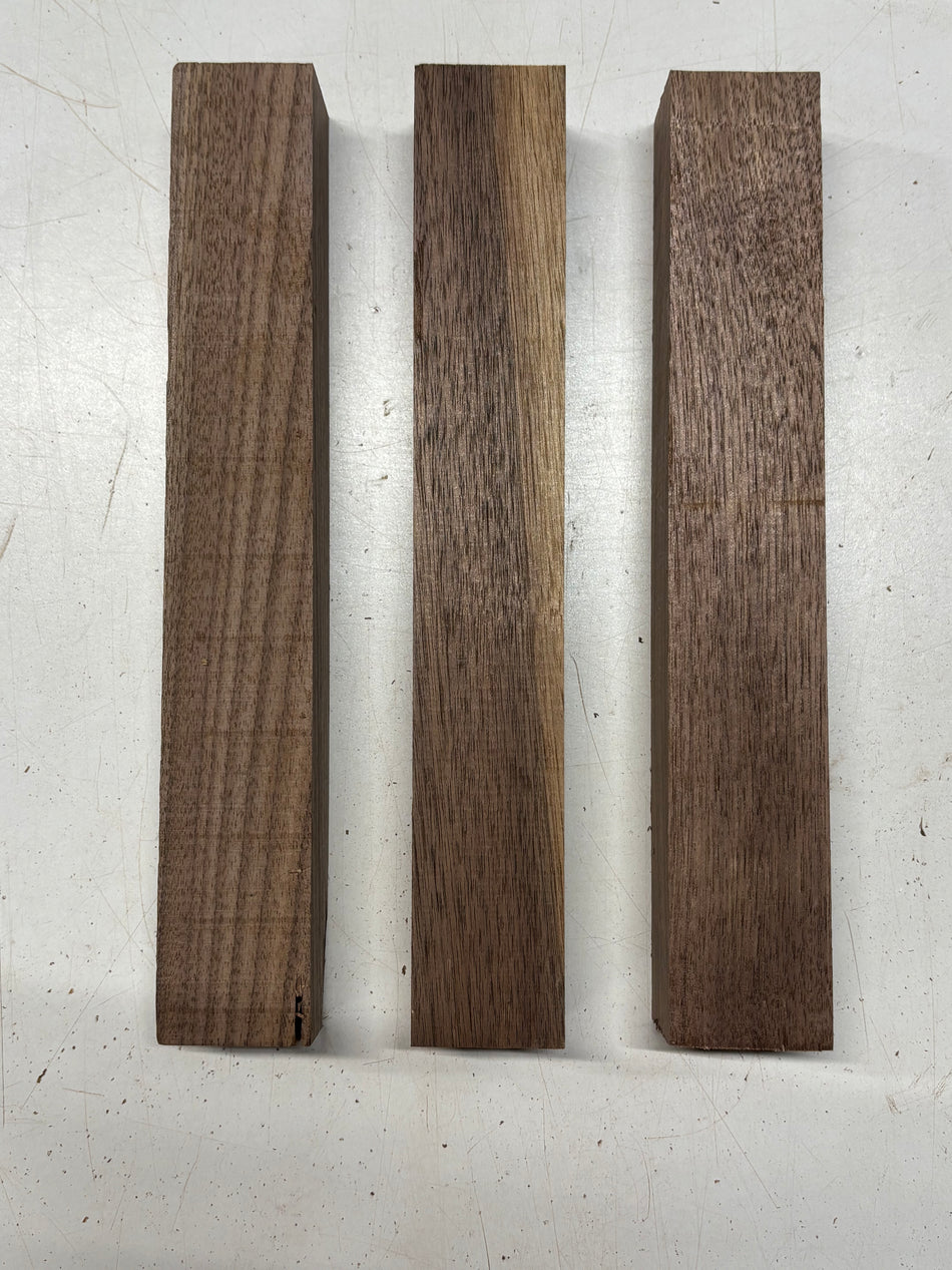 3 Pack, Black Walnut Thin Stock Lumber 12"x1-7/8"x1-5/8" #7861 - Exotic Wood Zone