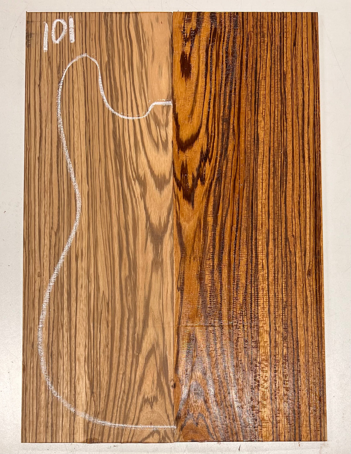 Zebrawood Bookmatched Guitar Drop Tops 21" x 7-1/4" x 1/4" #101 - Exotic Wood Zone - Buy online Across USA 