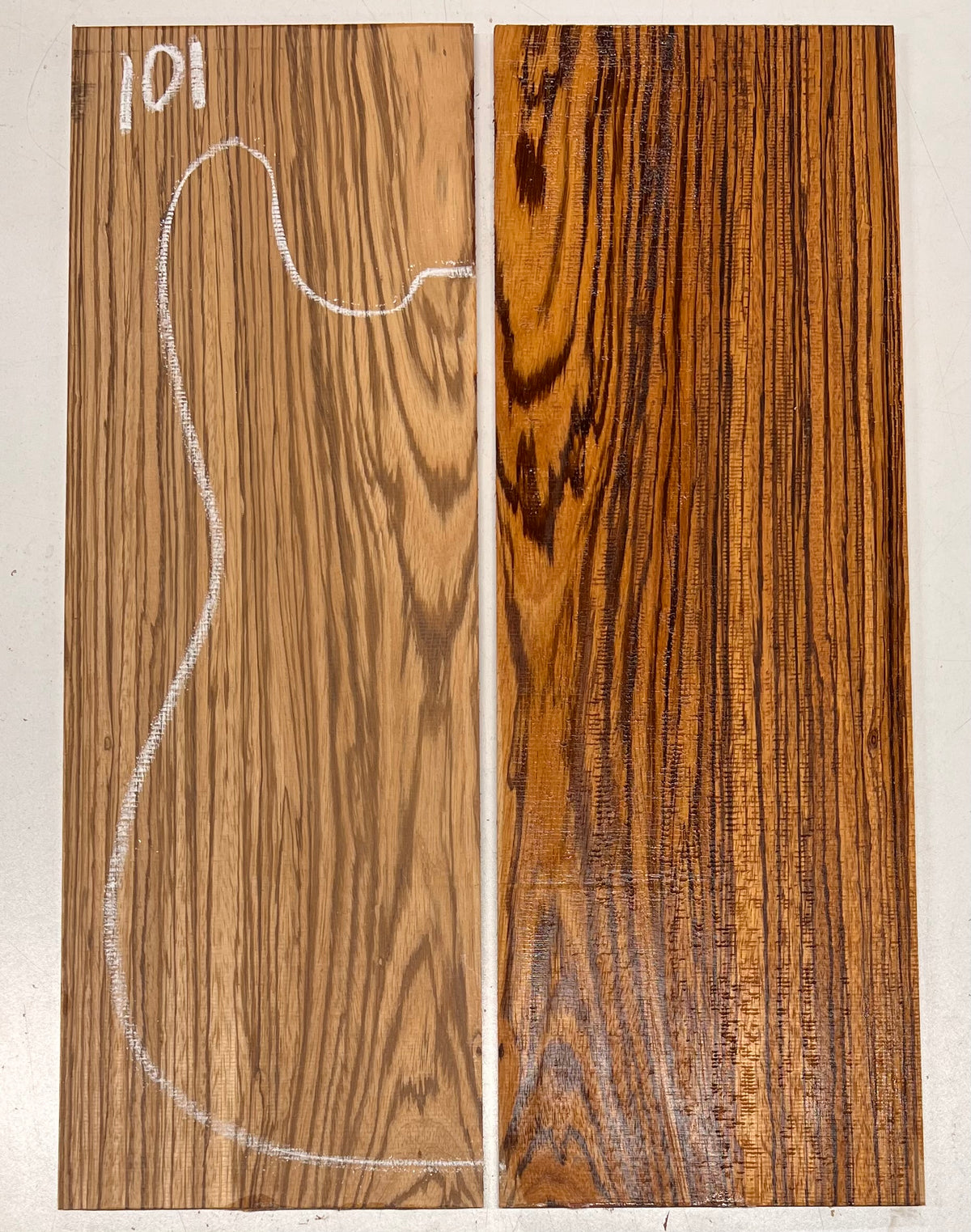 Zebrawood Bookmatched Guitar Drop Tops 21" x 7-1/4" x 1/4" #101 - Exotic Wood Zone - Buy online Across USA 