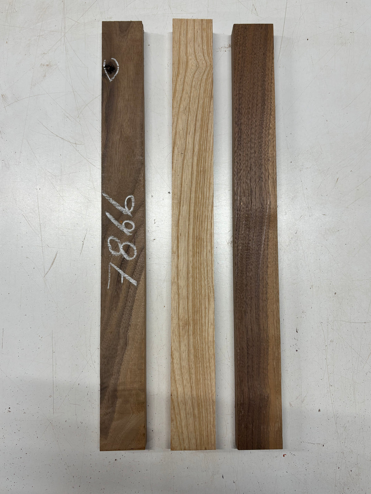 3 Pack, 2 Species Black Walnut + Swamp Ash Thin Stock Lumber 21"x2"x7/8" #7866 - Exotic Wood Zone