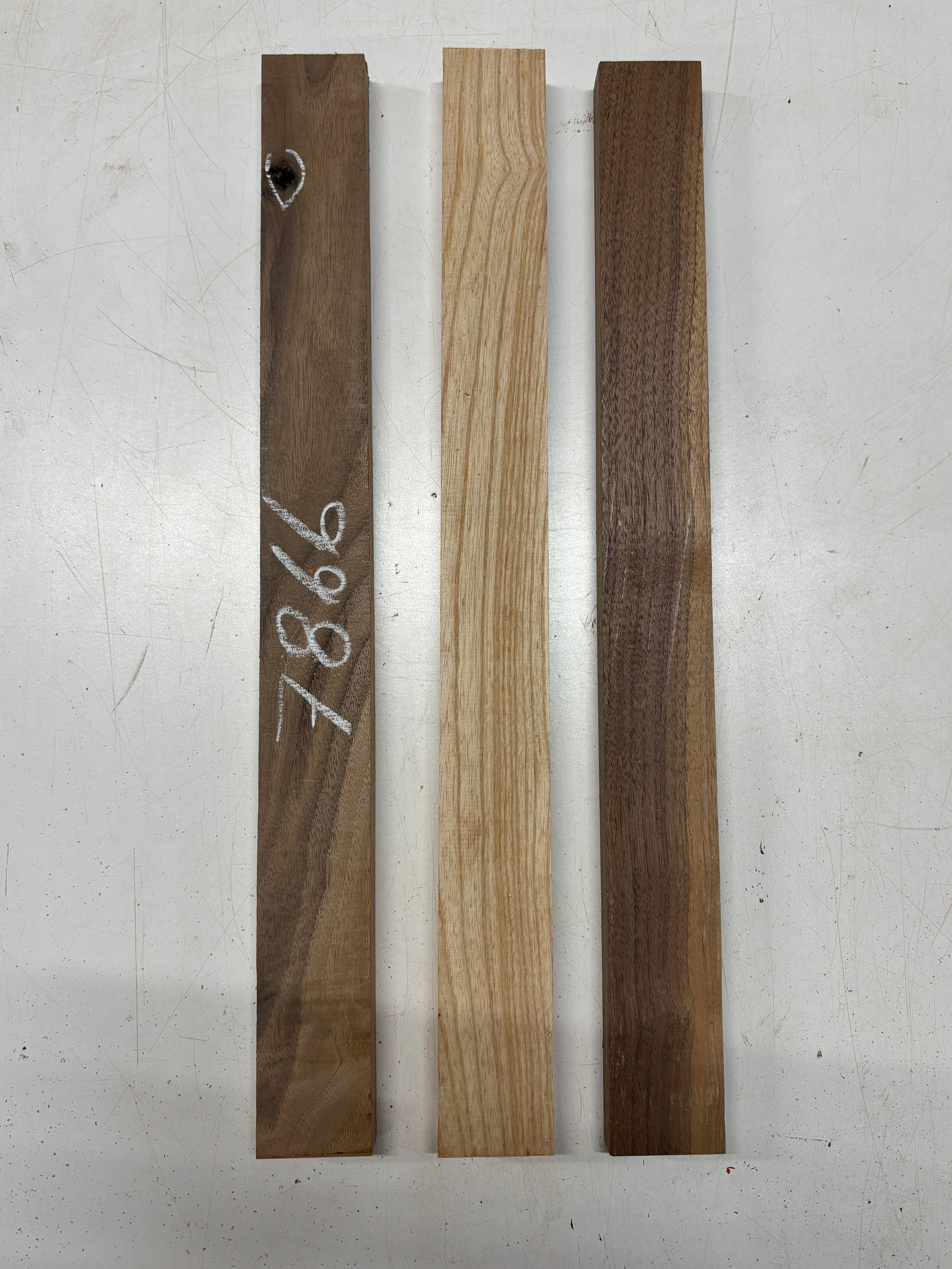 3 Pack, 2 Species Black Walnut + Swamp Ash Thin Stock Lumber 21"x2"x7/8" #7866 - Exotic Wood Zone