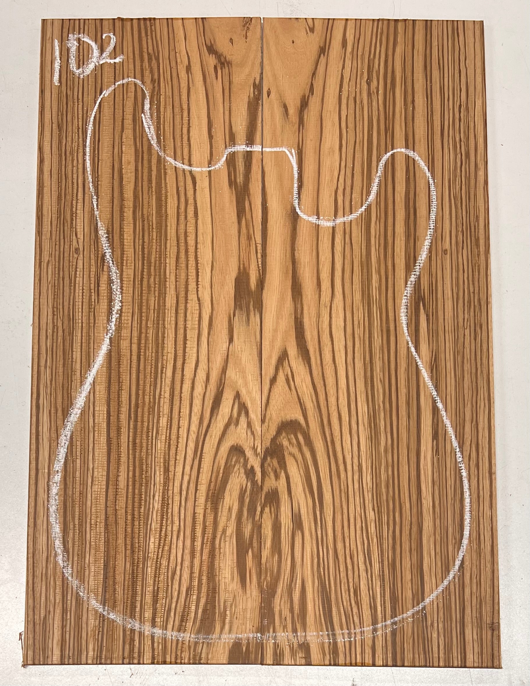 Zebrawood Bookmatched Guitar Drop Tops 21" x 7-1/4" x 1/4" #102 - Exotic Wood Zone - Buy online Across USA 