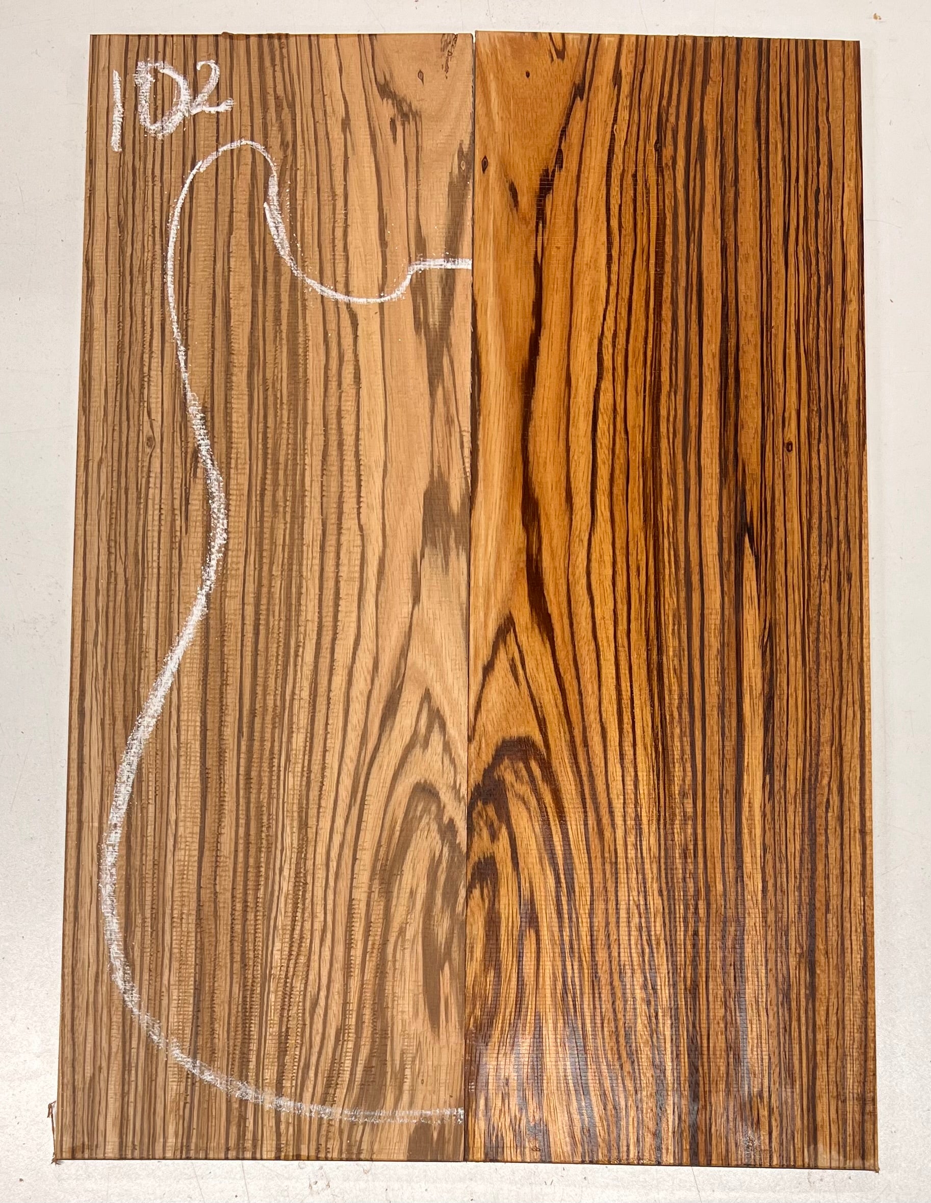 Zebrawood Bookmatched Guitar Drop Tops 21" x 7-1/4" x 1/4" #102 - Exotic Wood Zone - Buy online Across USA 