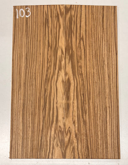 Zebrawood Bookmatched Guitar Drop Tops 21&quot; x 7-1/4&quot; x 1/4&quot; 