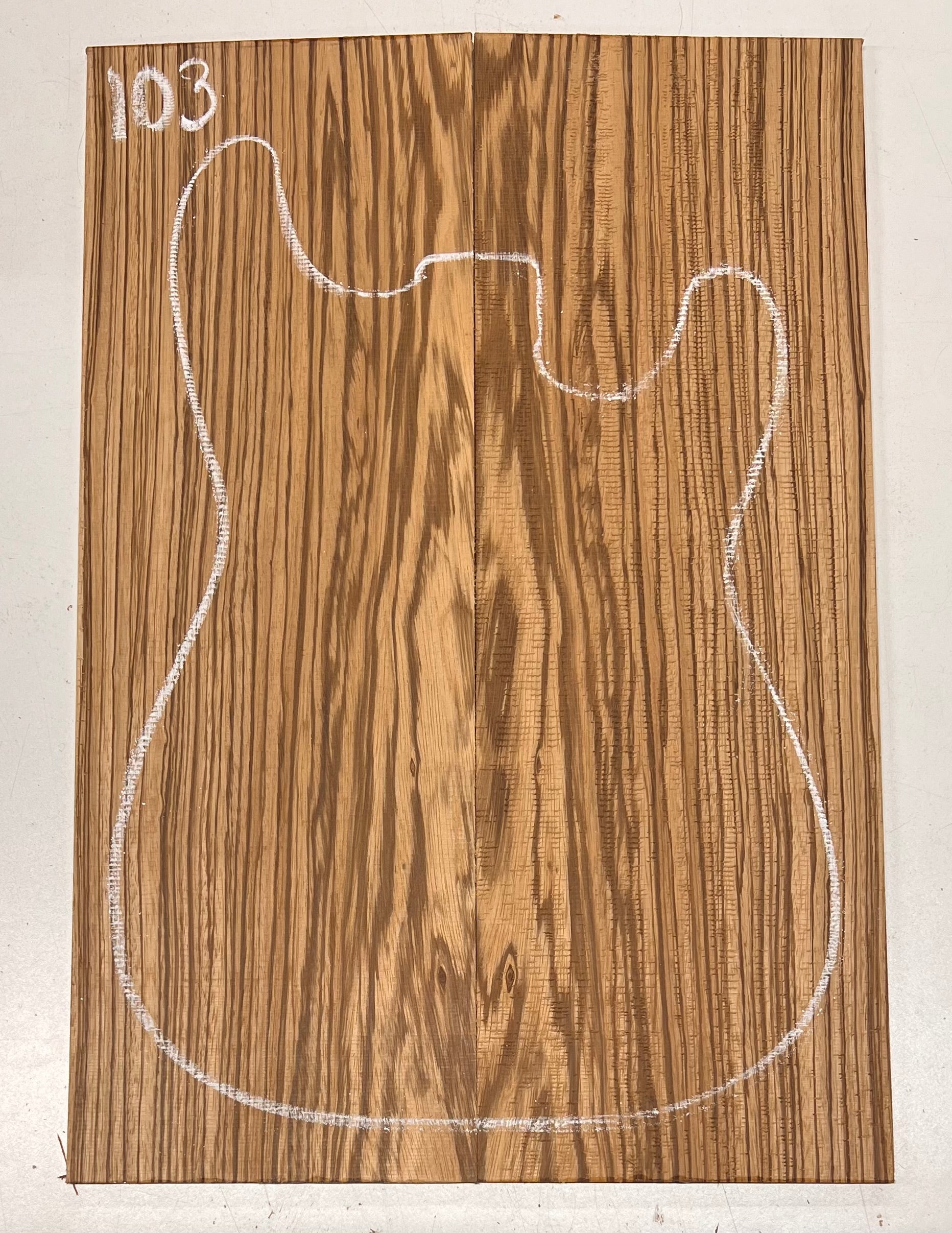 Zebrawood Bookmatched Guitar Drop Tops 21&quot; x 7-1/4&quot; x 1/4&quot; 