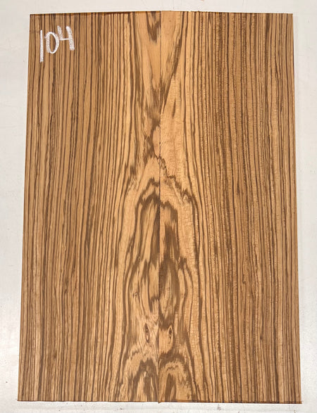 Zebrawood Bookmatched Guitar Drop Tops 21" x 7-1/4" x 1/4" #104 - Exotic Wood Zone - Buy online Across USA 