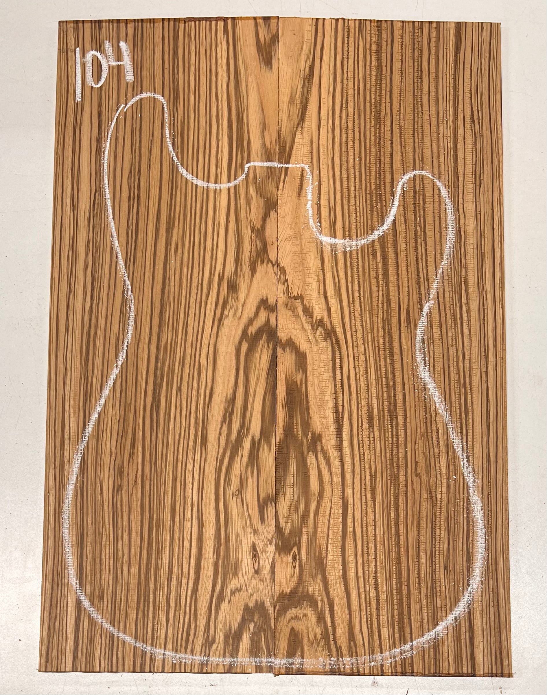 Zebrawood Bookmatched Guitar Drop Tops 21" x 7-1/4" x 1/4" #104 - Exotic Wood Zone - Buy online Across USA 