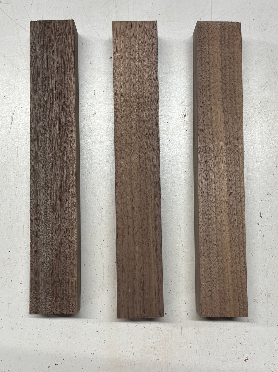 3 Pack, Black Walnut Thin Stock Lumber 12"x1-7/8"x1-5/8" #7870 - Exotic Wood Zone