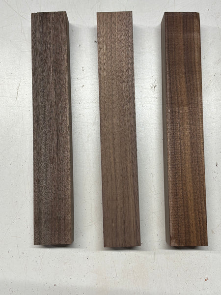 3 Pack, Black Walnut Thin Stock Lumber 12"x1-7/8"x1-5/8" #7870 - Exotic Wood Zone