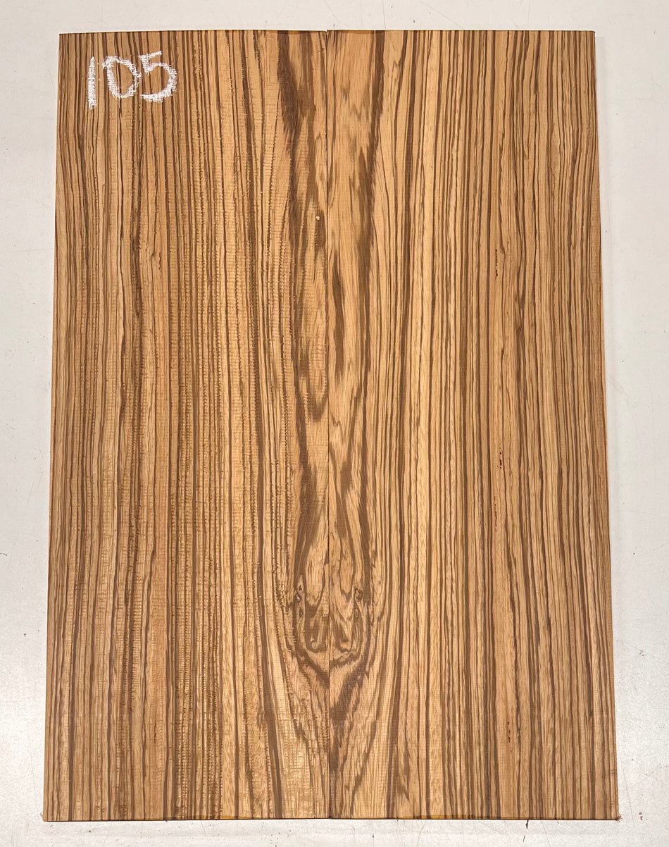 Zebrawood Bookmatched Guitar Drop Tops 21" x 7-1/4" x 1/4" #105 - Exotic Wood Zone - Buy online Across USA 