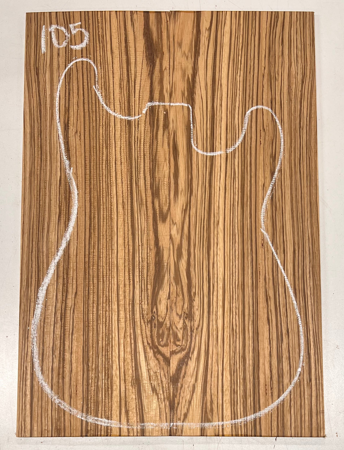 Zebrawood Bookmatched Guitar Drop Tops 21" x 7-1/4" x 1/4" #105 - Exotic Wood Zone - Buy online Across USA 