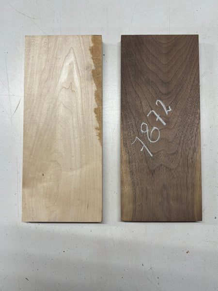 2 Pack, 2 Species Walnut + Hard Maple Thin Stock Lumber 12"x5"x1" #7872 - Exotic Wood Zone
