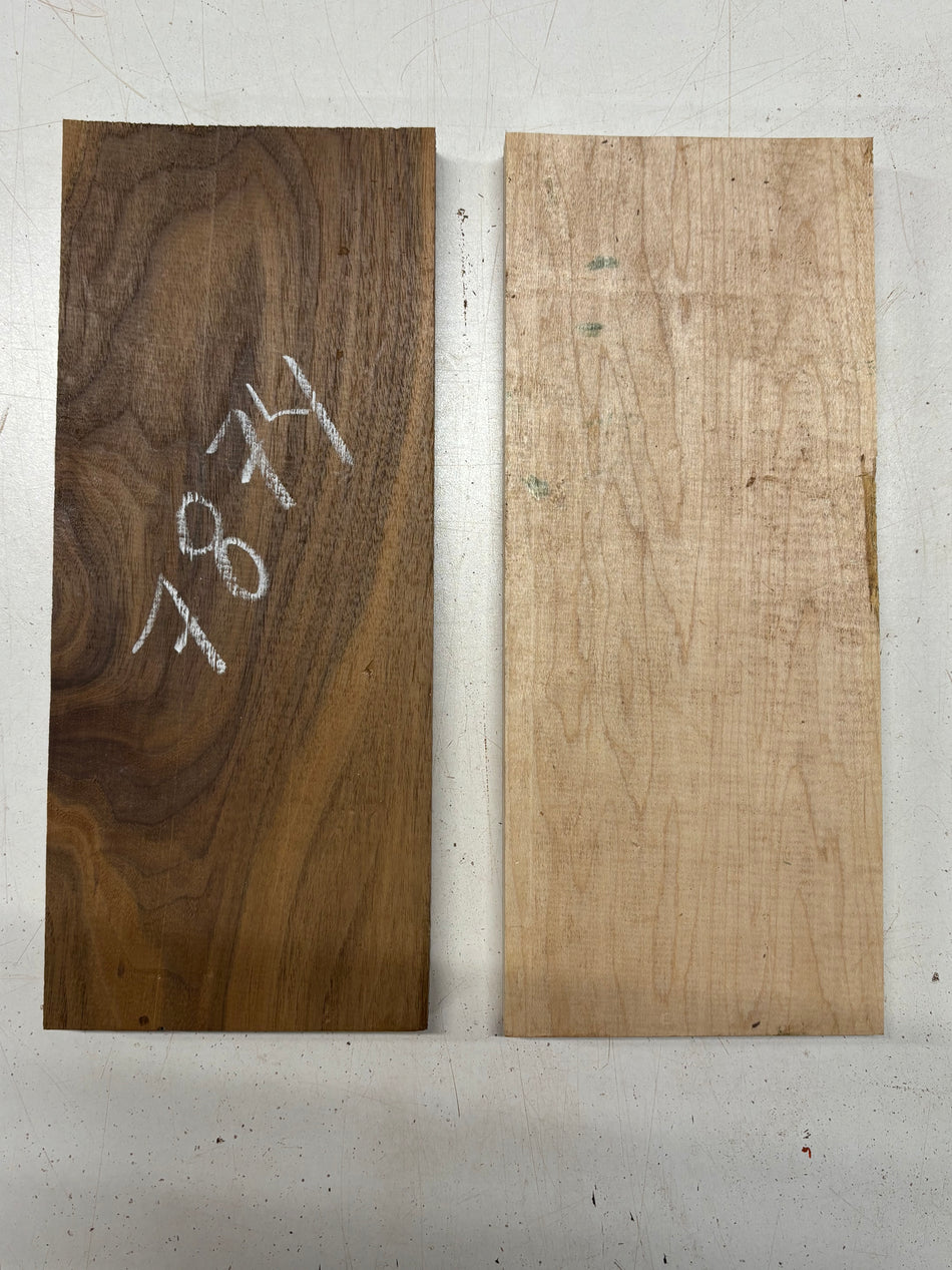 2 Pack, 2 Species Walnut + Hard Maple Thin Stock Lumber 12"x5"x3/4" #7874 - Exotic Wood Zone