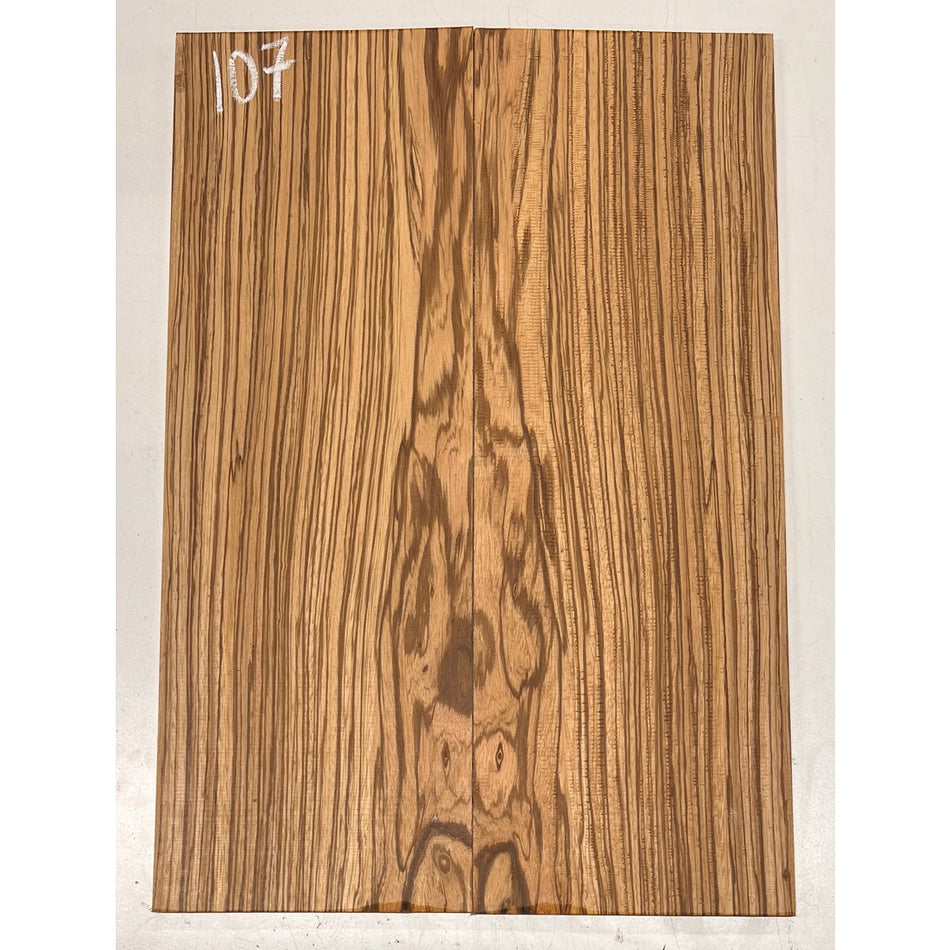 Zebrawood Bookmatched Guitar Drop Tops 21" x 7-1/4" x 1/4" #107 - Exotic Wood Zone - Buy online Across USA 