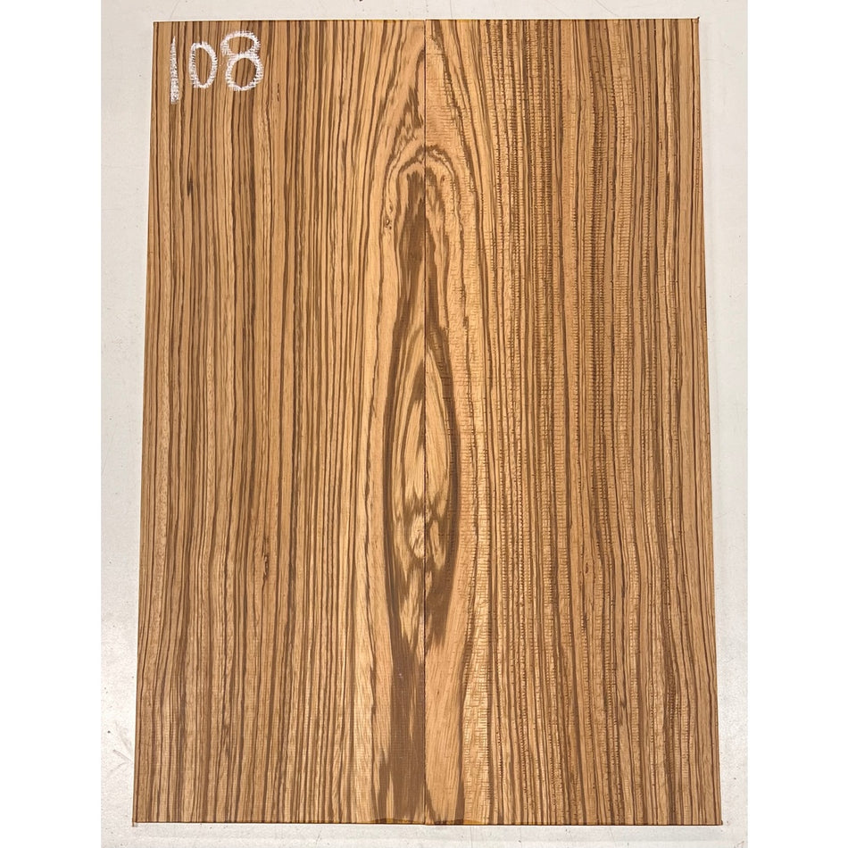 Zebrawood Bookmatched Guitar Drop Tops 21" x 7-1/4" x 1/4" #108 - Exotic Wood Zone - Buy online Across USA 