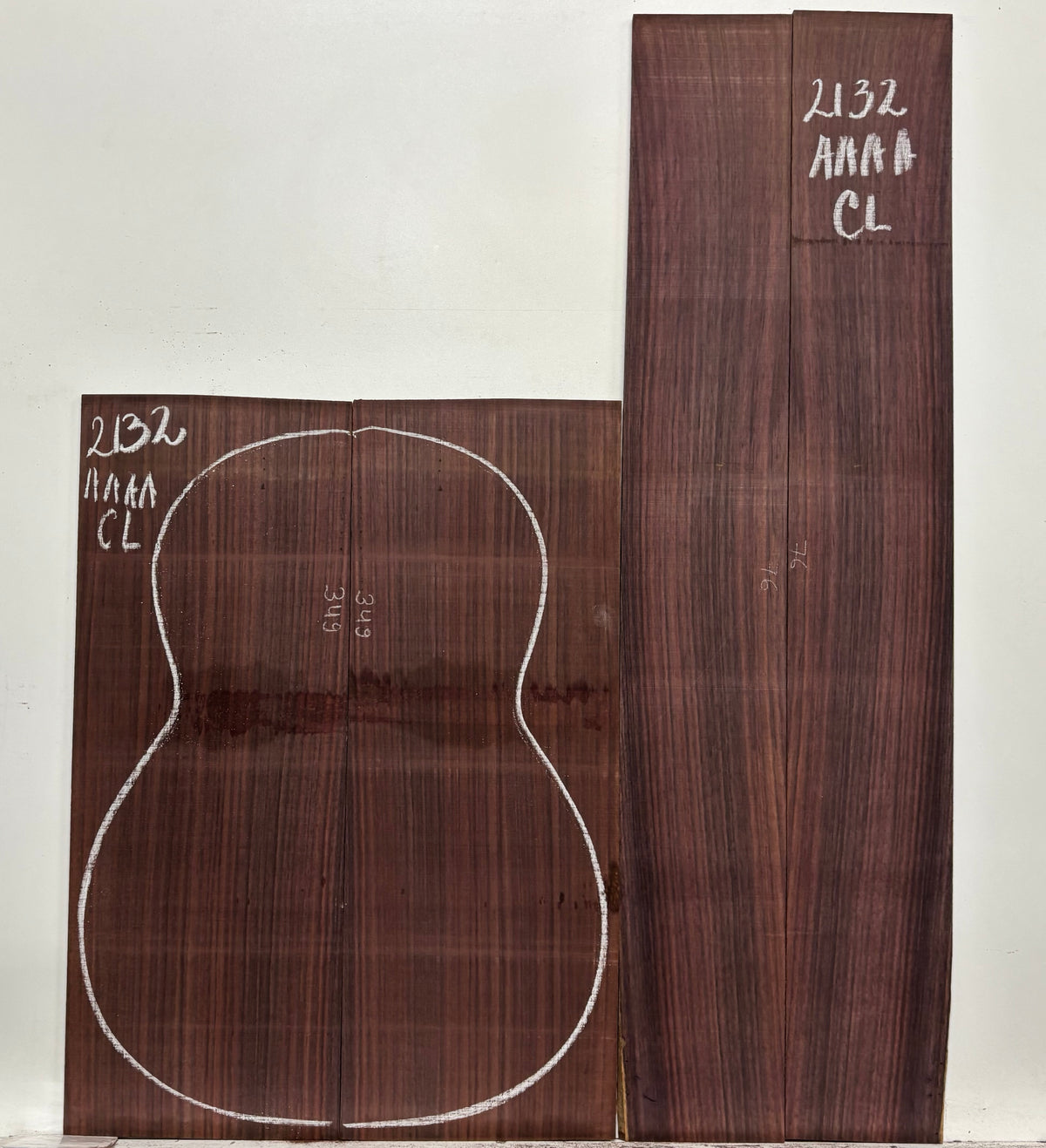 East Indian Rosewood Classical AAAA Grade Guitar Back & Side Set #2132 - Exotic Wood Zone