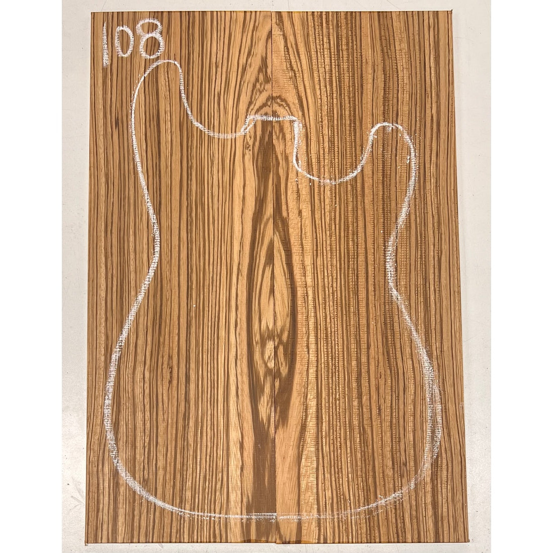 Zebrawood Bookmatched Guitar Drop Tops 21" x 7-1/4" x 1/4" #108 - Exotic Wood Zone - Buy online Across USA 